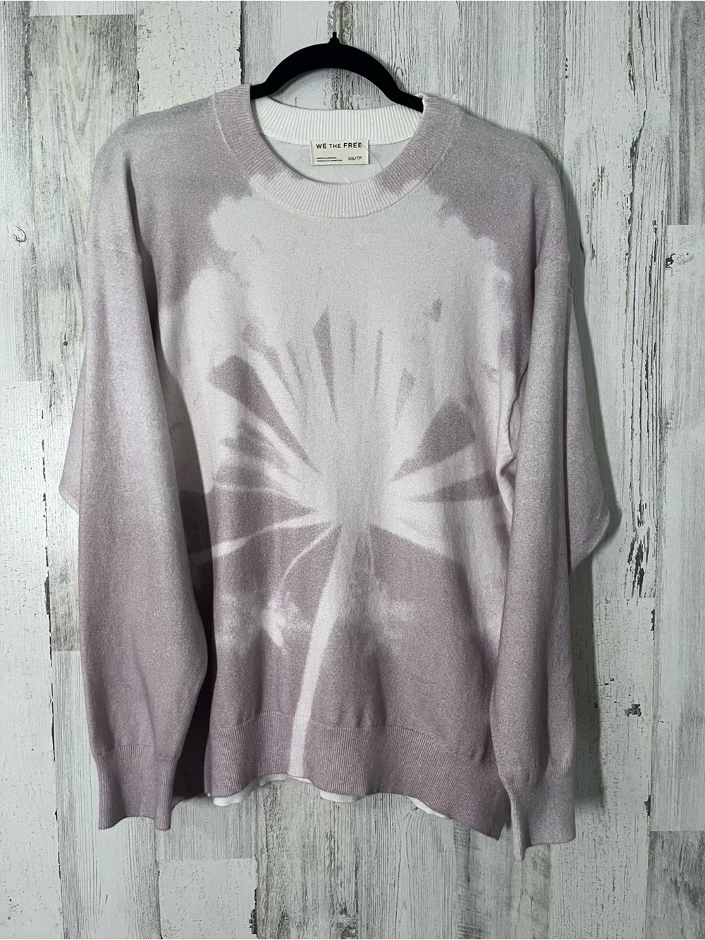 FREE PEOPLE Soft We The Free Nouvelle Pattern Pullover XS Nwt Taupe Dandelion